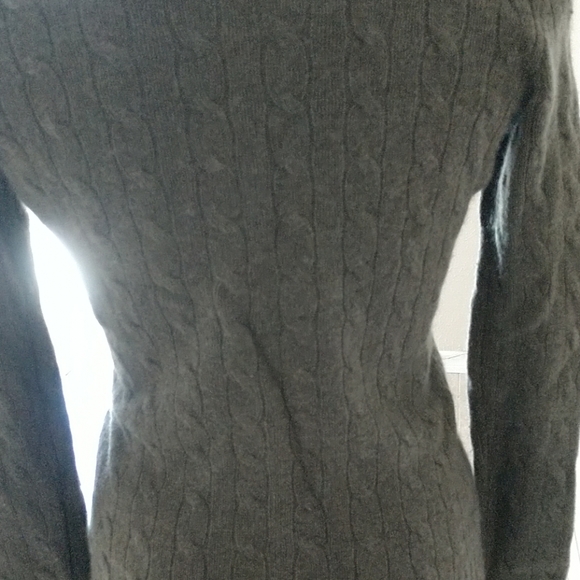 COMING DEC RL OLIVE CASHMERE Black Label RALPH LAUREN Cable Knit Sweater NWOT - Picture 3 of 7
